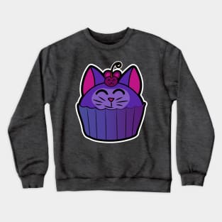 Catcake With Mouse-Cherry - Purple Crewneck Sweatshirt